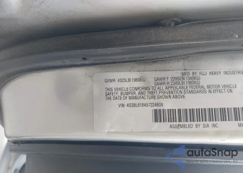 2005 Subaru Legacy 2.5I from USA, damaged, VIN 4S3BL616457224604